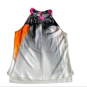Elie Tahari Women’s Silk Halter-Neck Multicoloured Sleeveless Top Size S…
